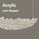 GobekUsa Leaf Chandelier: Golden Nordic LED Dining Room Fixture