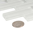 White 12x12 Glossy Brick Glass Mosaic Tile (5 pack, 4.92 sq ft/case)