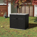 HOMSPARK Storage Shed Weather Resistance, Multi-Purpose Outdoor Storage Cabinet for Backyards and Patios, Horizontal Storage Shed for Lawnmower, Patio Accessories (Black & White, X Large - 48 cu.ft) by GreenHaven Gardens
