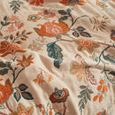Boho Throw Blanket for Bed 90”x98”, 100% Cotton Woven Blanket for Couch Sofa, Ultra Soft 4-Layer Muslin Quilt with Floral Printed, Farmhouse Bed Blanket/Cover for Living Room Decor by CozyNest Decor