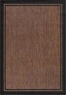 CAMILSON Indoor Outdoor Rug, 10x14 Bordered Nut Brown Black Modern Area Rugs for Indoor and Outdoor Patios, Kitchen and Hallway Mats, Washable Porch Deck Outside Carpet (Border Nut Brown Black 10 x14) by GreenHaven Gardens