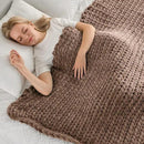 Maetoow Tighter Version Chenille Chunky Knit Blanket Throw （50×60 Inch）, Handmade Warm & Cozy Blanket Couch, Bed, Home Decor, Soft Fleece Banket, Boho Thick Blankets and Giant Yarn Throws，Brown by CozyNest Decor