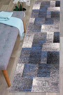 Rugshop Modern Distressed Boxes Runner Rug 2' x 7' Blue by TinyTreasures Baby Boutique