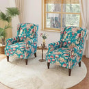 Lumibee High Back Accent Chair Set of 2, Armchair in Fabric,Comfy Upholstered Wingback Single Sofa Reading Chairs with Solid Wood Legs for Living Room,Bedroom,Office-Peacock Blue by CozyNest Decor