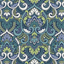 Arden Seat Cushion, 21 x 21, Rain-Proof, Fade Resistant, Cushion for Patio Dining, Adirondack, and Outdoor Chairs Sapphire Aurora Blue Damask by GreenHaven Gardens