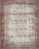 Loloi Layla Collection LAY-12 Ivory/Brick 3'-6" x 5'-6" .13" Thick Accent Rug, Soft, Durable, Vintage Inspired, Distressed, Low Pile, Non-Shedding, Easy Clean, Printed, Living Room Rug by CozyNest Decor