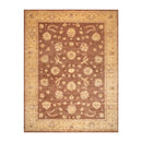 8’9" x 12’2"Hand Knotted Peshawar Stone Wash Silky Sheen Oriental Area Rug Brown