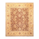 8'1" x 9’11" Hand Knotted Peshawar Stone wash 100% Wool Oriental Area Rug Brown