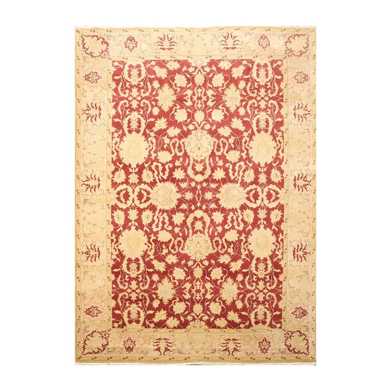 5'11" x 8’10" Hand Knotted Traditional Oushak Wool Oriental Area Rug Maroon