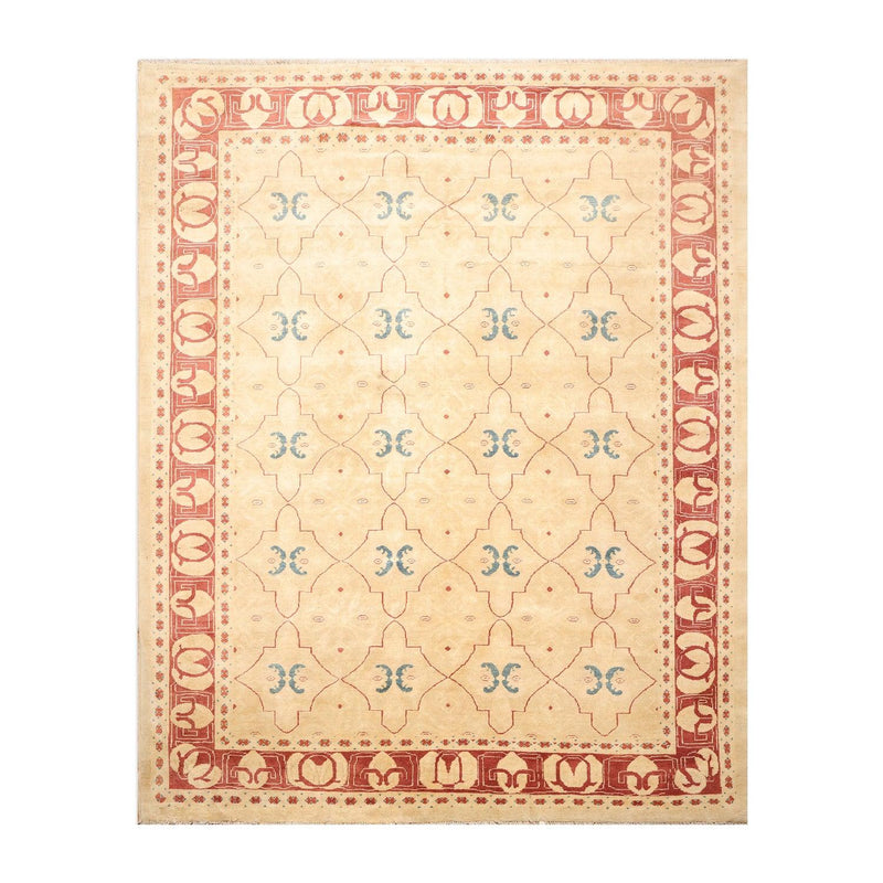 8'2" x 10'4" Hand Knotted Oushak Wool Traditional Oriental Area rug Gold