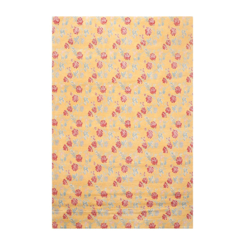 6' x 8'10" Hand Knotted 100% Wool Tibetan Area rug Modern Gold