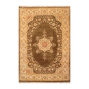 5' x 7'9" Hand Knotted Kermann Traditional 100% Wool Persian Oriental Area rug Mocha