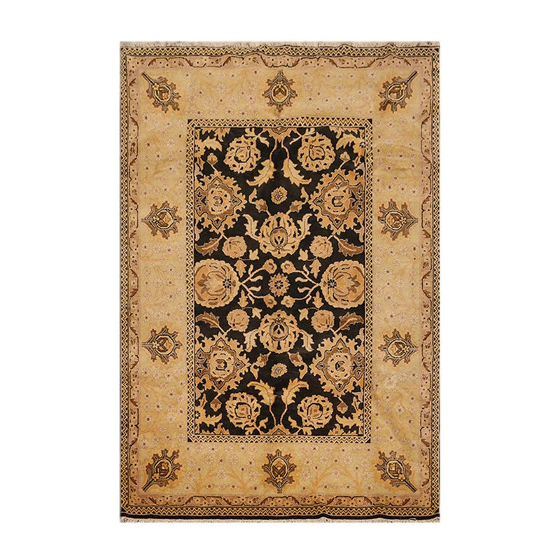 6' x 9' Hand Knotted 100% Wool Traditional Oriental Area Rug 6x9 Dark Chocolate