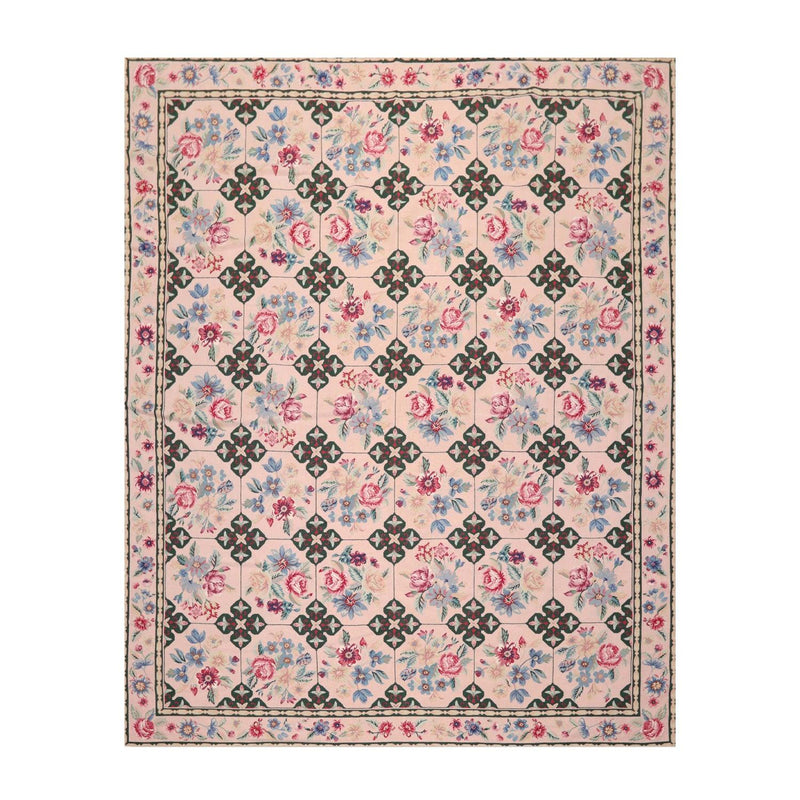 7'7" x 9'9" Hand Woven Traditional French Aubusson Needlepoint Area Rug