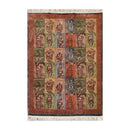 4' x 6' Hand Knotted 300 KPSI Kamasutra Panel Quam Wool Traditional Area Rug Blue
