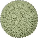 REDEARTH Round Pouf Foot Stool Ottoman - Cotton Knitted Cord Boho Pouffe - Cable Poof Filled Footrest Stuffed for Living Room - Nursery - Bedroom - Patio - Lounge (19.5"x19.5"x14") - Kiwi by CozyNest Decor