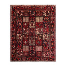 6'7" x 10' Hand Knotted Multi Panel Bhaktiari Traditional Oriental Area Rug Red