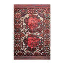 4'2" x 6'4" Antique Hand Knotted Wool High low Pile Oriental Area Rug Beige