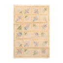 3'1" x 5'9" Hand Knotted 100% Wool Tibetan Oriental Area Rug Modern Beige