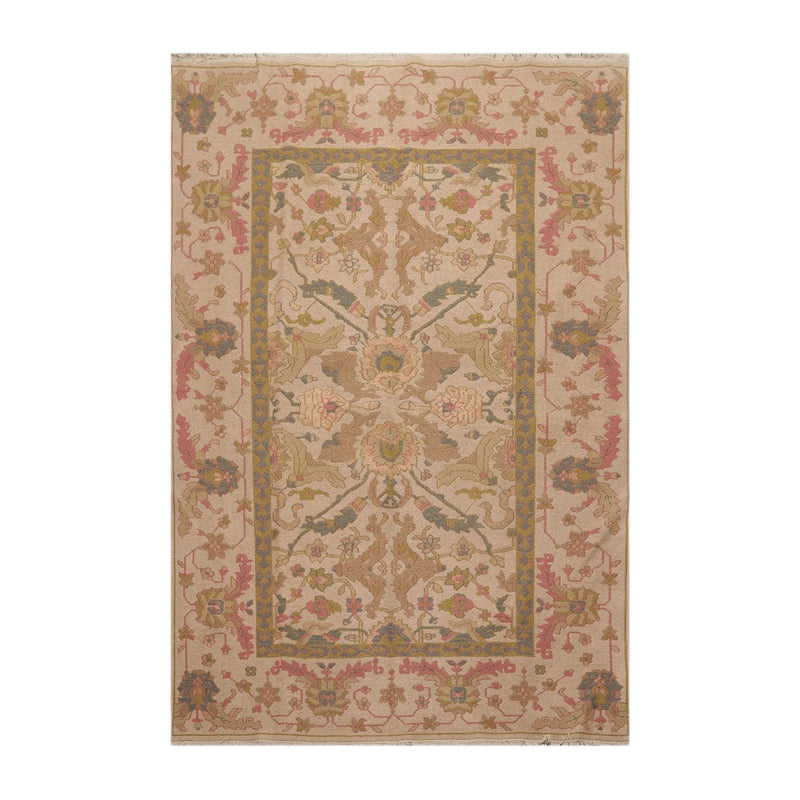 5'9" x 8'9" Hand Knotted Reversible 100% Wool Tibetan Area Rug Tan