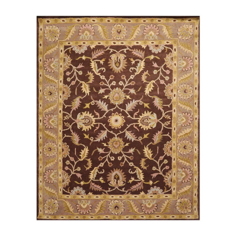 8' x 10' Handmade Wool Traditional Oriental Area rug 8x10 Traditional Brown