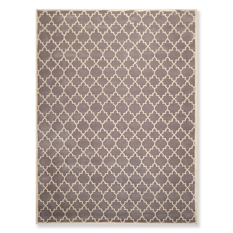 9' x 12' Handmade 100% Wool Traditional Oriental Area rug Gray