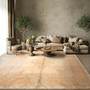 8' x 10' Hand Knotted Super Fine 250 KPSI Wool Oriental Area Rug Beige vintage