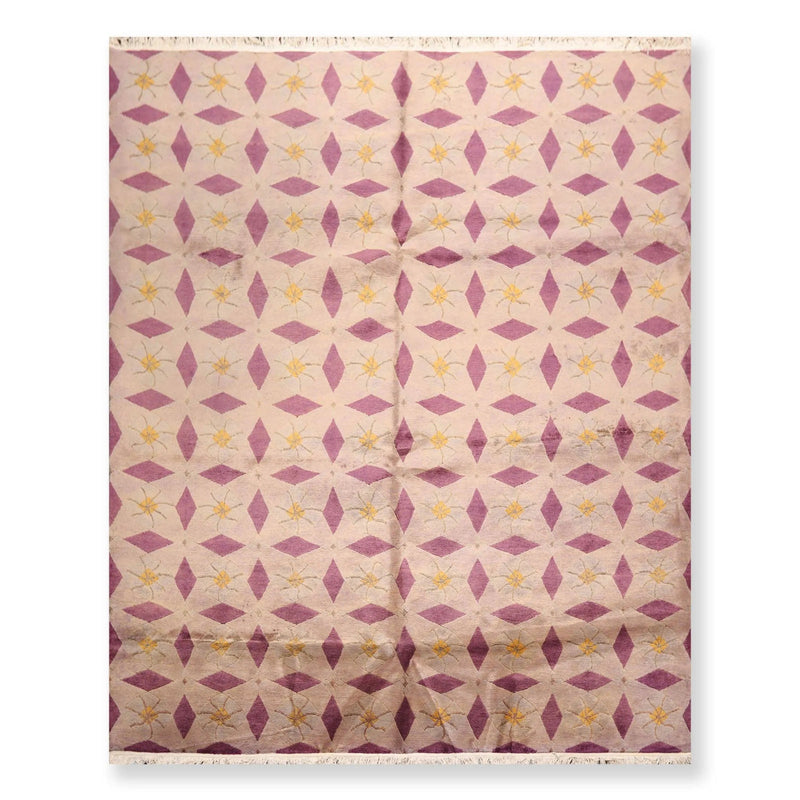 8' x 10' Hand Knotted Antique finish Wool Tibetan Oriental Area Rug Gray