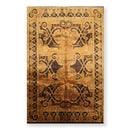 5'4" x 8'11" Hand Knotted S.fine Designer Wool French Savonnerie Area Rug Black, Gold, Tan