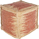 Mark&Day Pouf Ottoman, Lanzenkirchen Natural Fiber Burnt Orange Cube Pouf Foot Rest for Living Room, Bedroom and Boho Home Decor (16"x16"x16") by CozyNest Decor