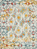 Unique Loom Rosso Collection Vintage, Geometric, Bohemian, Traditional, Distressed, Southwestern Area Rug, 8' 0" x 10' 0", Multi/Ivory by CozyNest Decor