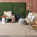 Nourison Positano Indoor-Outdoor Beige 9' x 12' Area Rug, Easy Cleaning, Non Shedding, Bed Room, Living Room, Dining Room, Backyard, Deck, Patio (9x12) by CozyNest Decor