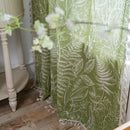 Sutuo Home Boho Curtain 84 Inches Length for Bedroom, Printed Cotton Linen Rod Pocket Rustic Farmhouse Bohemian Tassels Window Treatment, 1 Panel 59" W x 84" L, Green Tropical Leaves by CozyNest Decor