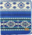 Inca Aztec Throw, Queen, King Blanket | Southwest Indian Navajo Boho Style | Native Cover for Camping, Bedding, Couch, Vanlife | Faux Alpaca, Lightweight, Hypoallergenic (Kocha Blue, Throw) by CozyNest Decor