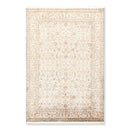 6x9 Ivory, Tan Hand Knotted 100% Silk 400 KPSI Persian Traditional Oriental Area Rug