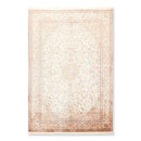 6x9 Ivory, Aqua Hand Knotted 100% Silk 400 KPSI Persian Traditional Oriental Area Rug