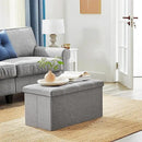 SONGMICS MAZIE Collection - 30 Inches Ottoman Storage Bench, 21 Gal. Folding Chest with Breathable Linen-Look Fabric, Load up to 660 lb, for Entryway, Living Room, Bedroom, Light Gray ULSF001G02 by CozyNest Decor