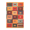 4' x 6'4" Hand Woven 100% Wool Contemporary Southwestern Kilim Area Rug Rust