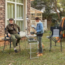EVER ADVANCED Portable 30.7" Seat Height Tall Folding Camping Chair Directors Chair High Foldable Bar Stool with Side Table for Makeup Artist, Sports Event, Craft Show, Supports 350LBS Black Grey by GreenHaven Gardens