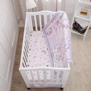 La Premura Baby Mini Crib Bedding Set for Girls, Pastel Purple Butterfly, 3 Piece Crib Set for Nursery Portable Crib, Purple and Pink by TinyTreasures Baby Boutique