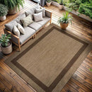 CAMILSON Outdoor Rug 5x7 - Modern Outside Rugs for Patios Porches Waterproof Durable Washable Non-Shedding, Easy-to-Clean Indoor Outdoor Area Carpet (5 x 7, Bordered - Jute) by CozyNest Decor