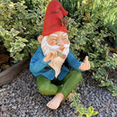 Mood Lab Garden Gnome - Relaxed Gnome - 9.6 Inch Tall Statue Lawn Garden Figurine - for Outdoor or House Decor by GreenHaven Gardens