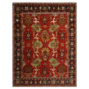 9'5" x12'5" Hand Knotted full pile Afghan Veg-dyes Arts & Crafts Tribal Area Rug Burnt Orange