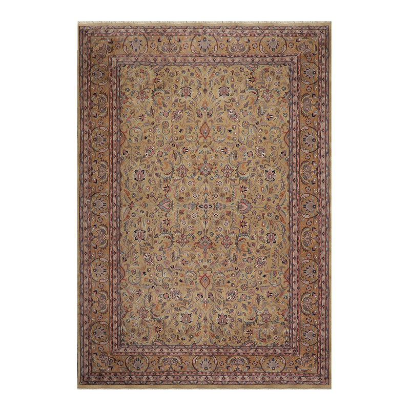 9'5" x 13'7" Hand Knotted 100% Wool Traditional Kashaan Oriental Area Rug Moss