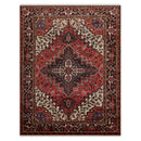 6'5" x 8'5" Hand Knotted 100% Wool Authentic Herizz Area Rug Traditional Rust