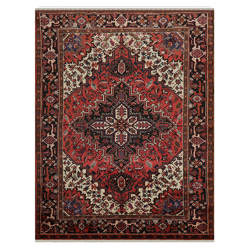 6'5" x 8'5" Hand Knotted 100% Wool Authentic Herizz Area Rug Traditional Rust