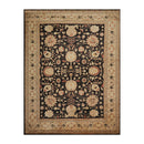 9' x 11'11" Hand Knotted 100% Wool Peshawar Stone Wash Area Rug Dark Chocolate