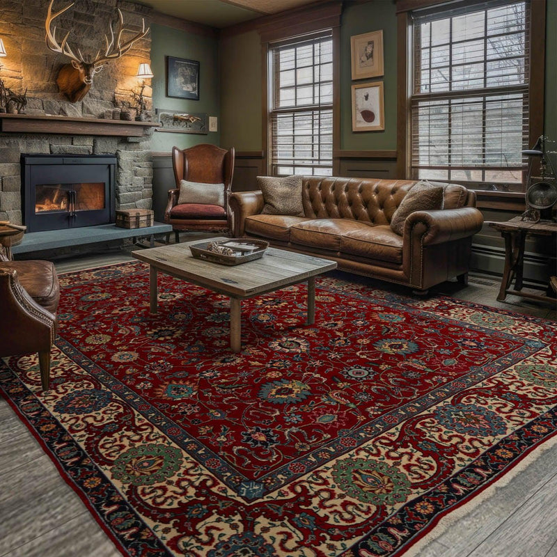 8'4" x 11'3" Hand Knotted 100% Wool Tabrizz 200 KPSI Area Rug Red