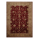 8'10" x 12'4" Hand Knotted Peshawar Stone wash Vegetable dyes Wool Area Rug Wine