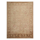 9' x 12'3" Hand Knotted Wool Stone Wash Peshawar Vegetable Dyes Area Rug Camel